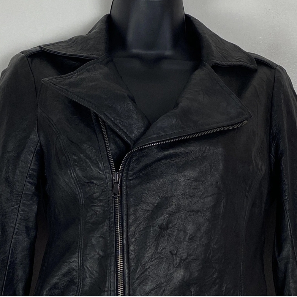 L'AGENCE Black Leather Jacket